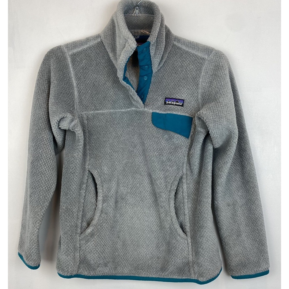 Patagonia Synchilla Woman XXS Pullover Quarter Snap Fleece Gray 25442 Warm Cozy